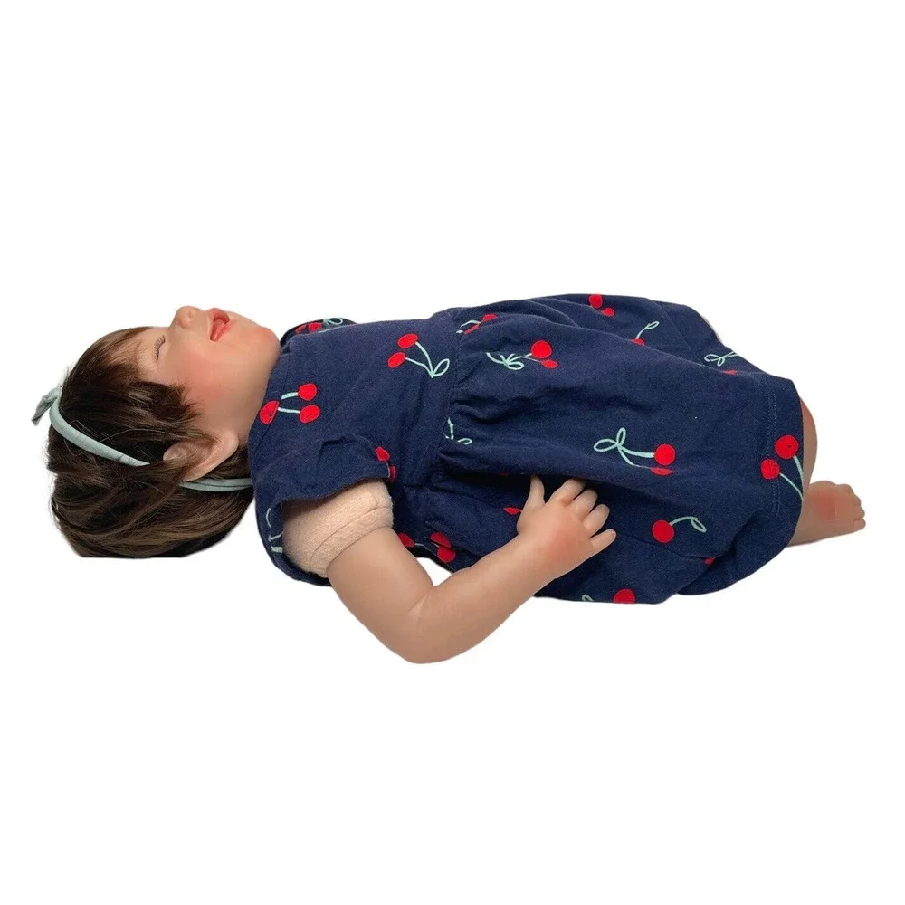 Toddler Baby Girl Reborn Doll Rooted Brown Hair Soft Body Smiling Realistic‎ 21